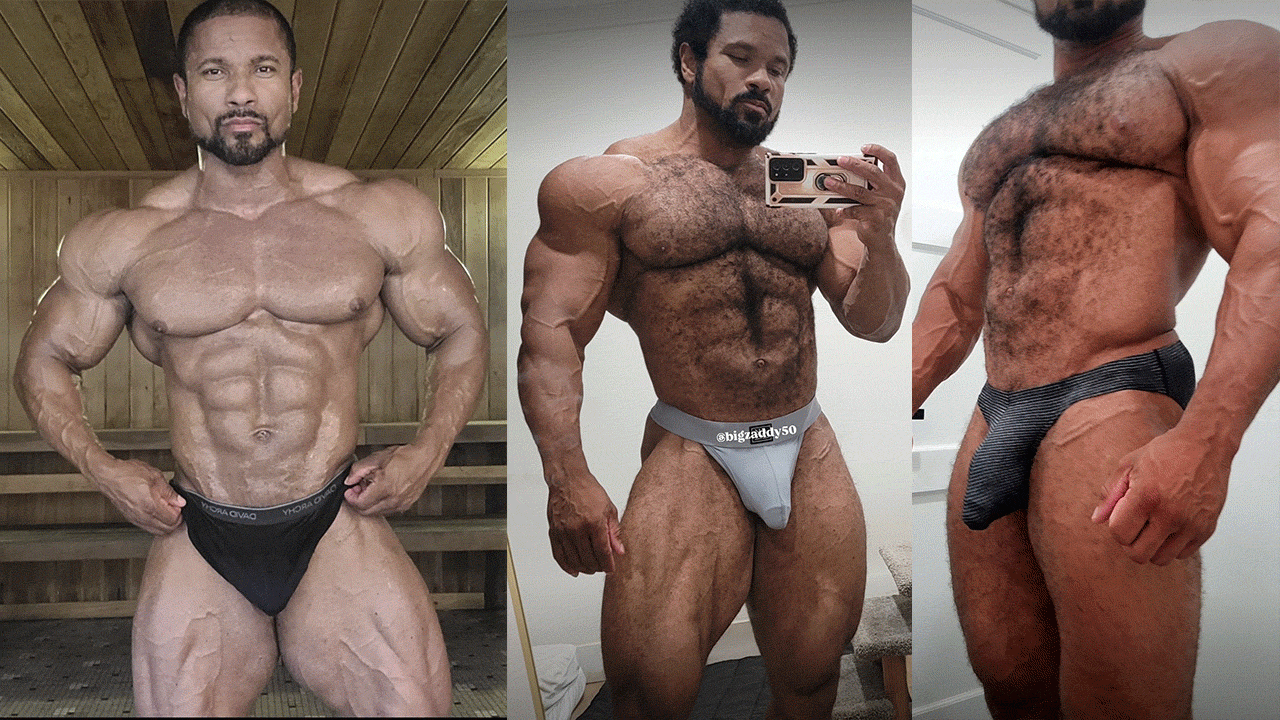 Preview: Hung black muscle Damien Patrick shower 1