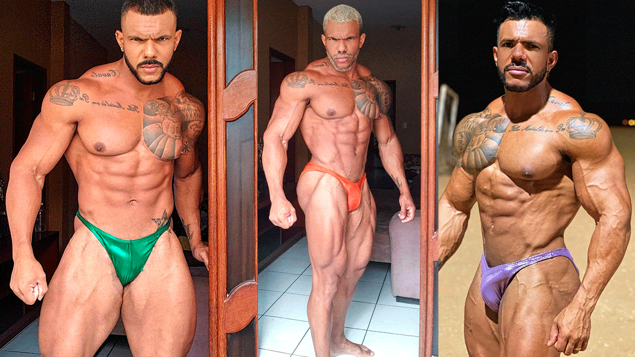 Brazilian Bodybuilder Marcilio Cavalo found stroking it